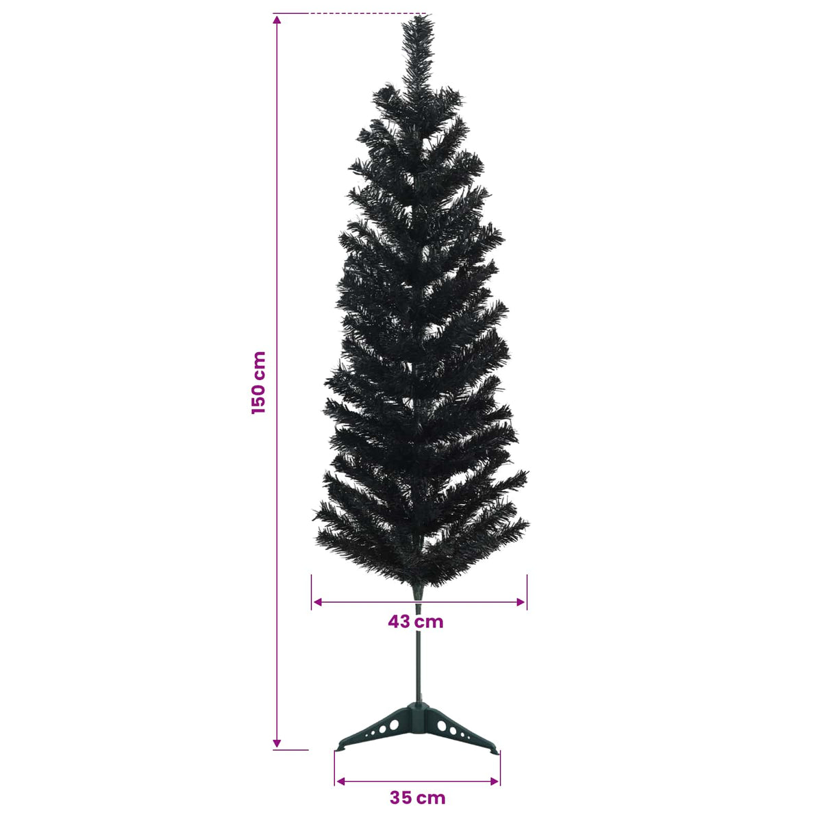 Albero di Natale Artificiale Sottile 150 cm 150 LED | homemem39