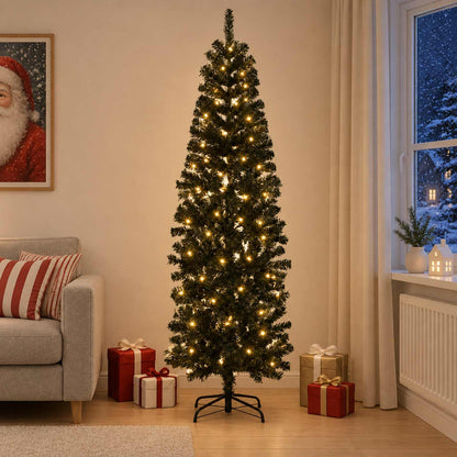 Albero di Natale Artificiale Sottile 210 cm 300 LED