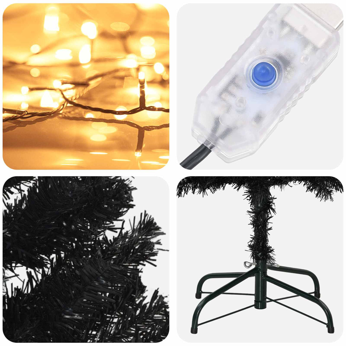 Albero di Natale Artificiale Sottile 210 cm 300 LED