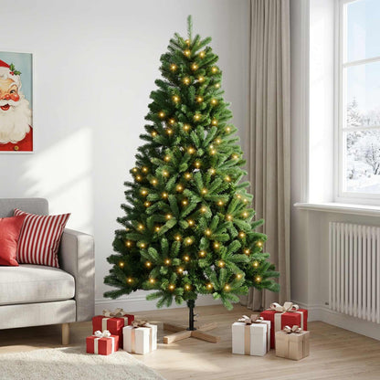 Albero di Natale artificiale 210 cm 300 LED Bianco caldo PVC