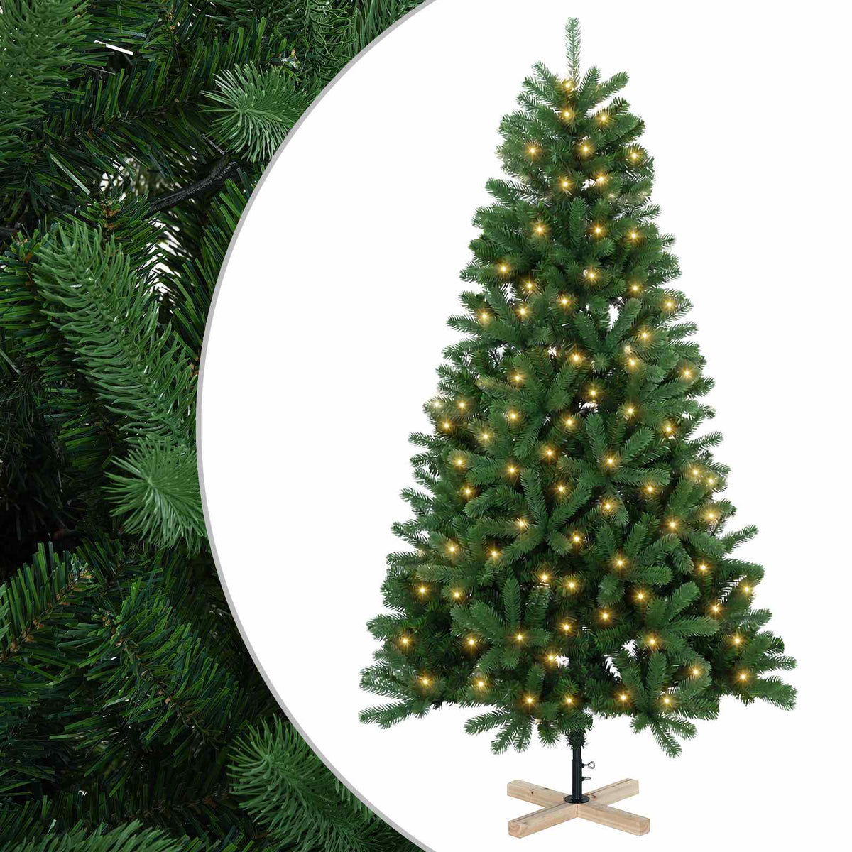 Albero di Natale artificiale 240 cm 300 LED Bianco caldo PVC
