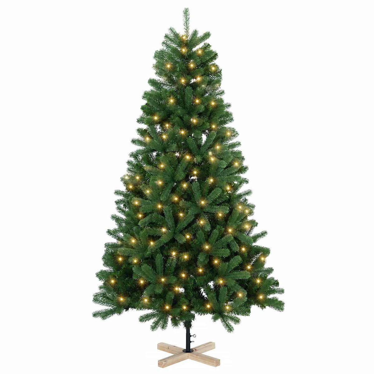 Albero di Natale artificiale 240 cm 300 LED Bianco caldo PVC