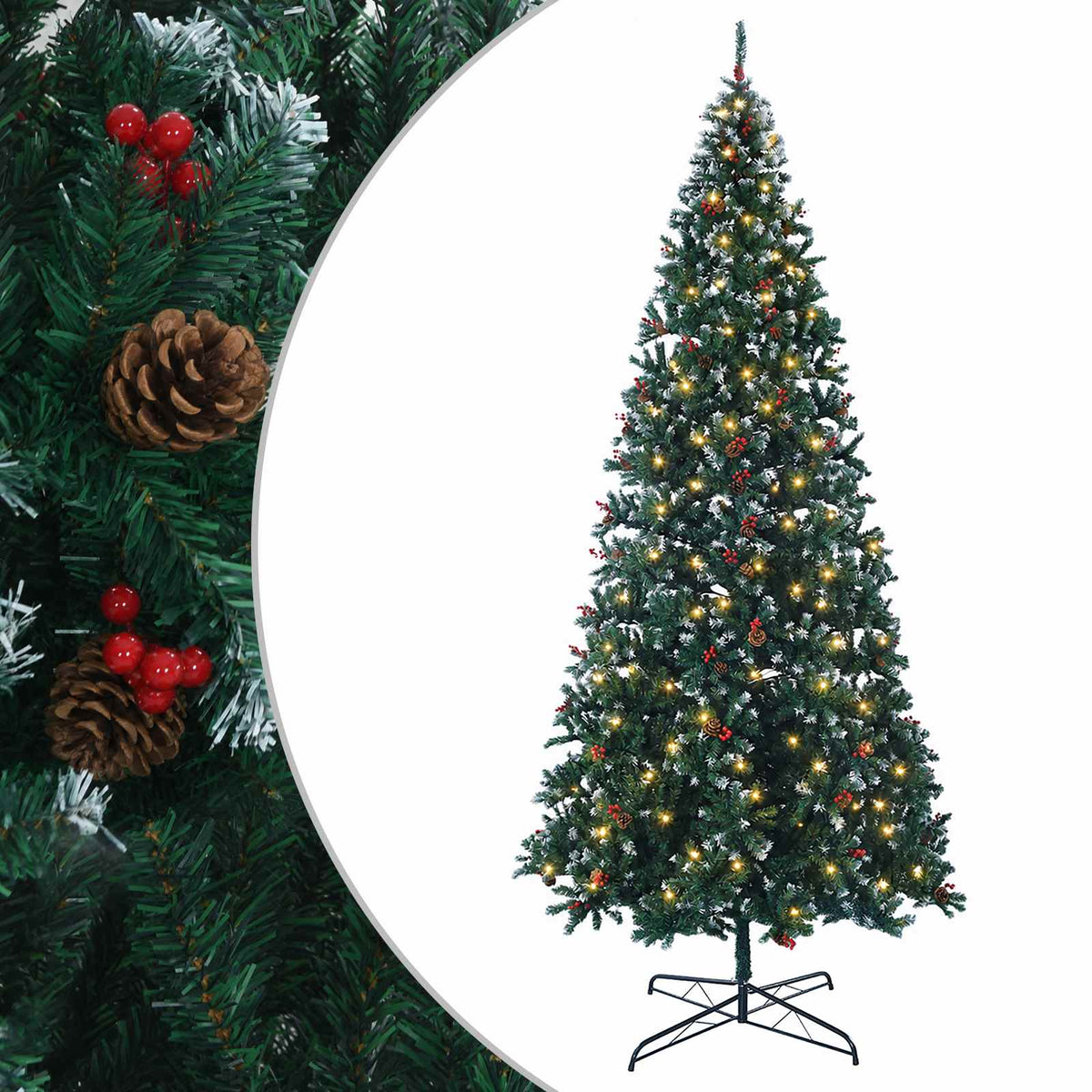 Albero di Natale Artificiale con Rami Pieghevoli 400 cm 600 LED