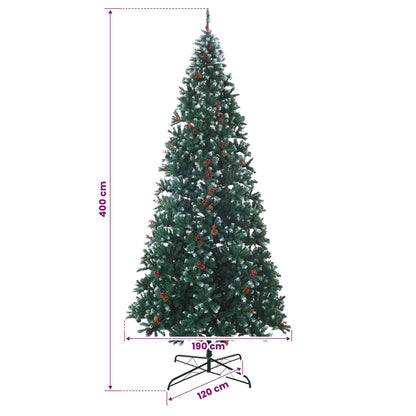 Albero di Natale Artificiale con Rami Pieghevoli 400 cm 600 LED