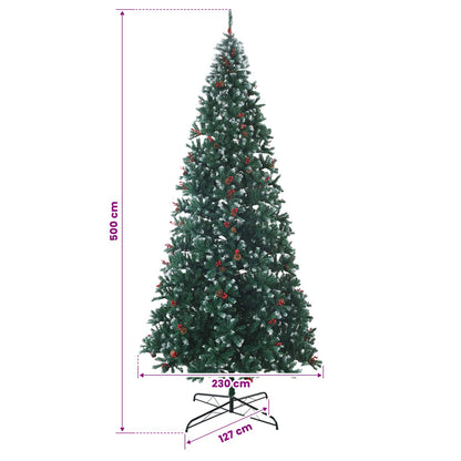 Albero di Natale Artificiale con Rami Pieghevoli 500 cm 900 LED