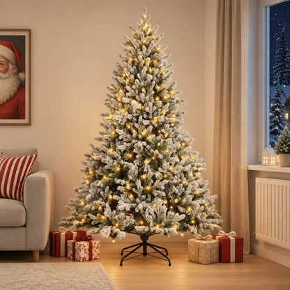 Albero di Natale Artificiale con Rami Pieghevoli 210 cm 300 LED