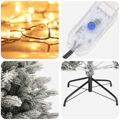 Albero di Natale Artificiale con Rami Pieghevoli 120 cm 150 LED