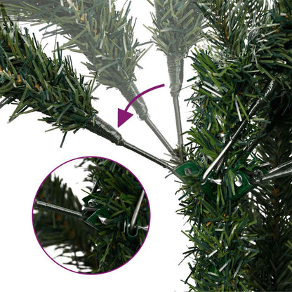 Albero di Natale Artificiale con Rami Pieghevoli 150 cm 150 LED