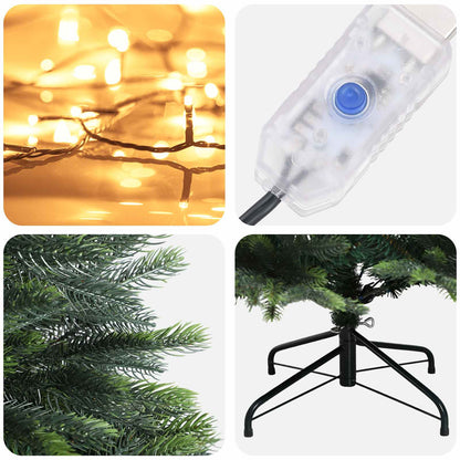 Albero di Natale Artificiale con Rami Pieghevoli 120 cm 150 LED