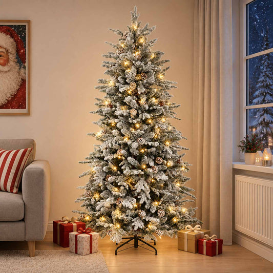 Albero di Natale Artificiale con Rami Pieghevoli 150 cm 150 LED