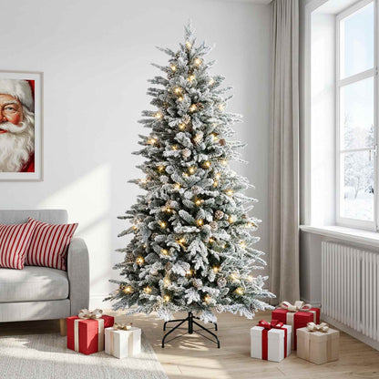 Albero di Natale Artificiale con Rami Pieghevoli 150 cm 150 LED