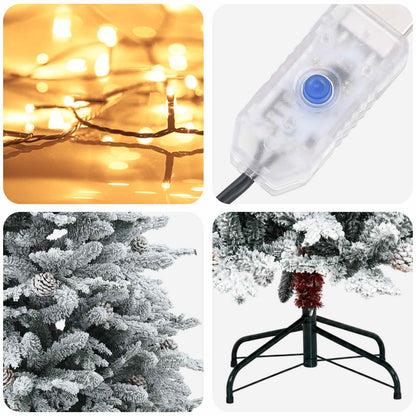 Albero di Natale Artificiale con Rami Pieghevoli 120 cm 150 LED