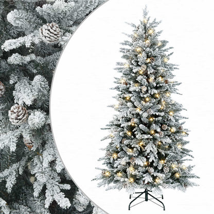 Albero di Natale Artificiale con Rami Pieghevoli 120 cm 150 LED