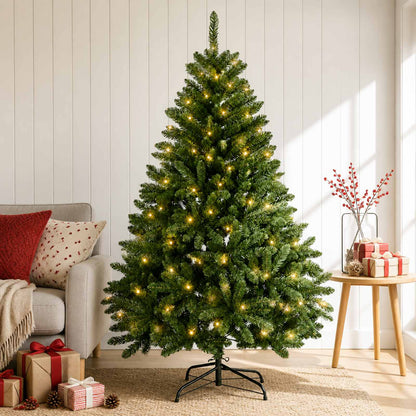 Albero di Natale Artificiale con Rami Pieghevoli 120 cm 150 LED
