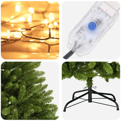 Albero di Natale Artificiale con Rami Pieghevoli 120 cm 150 LED