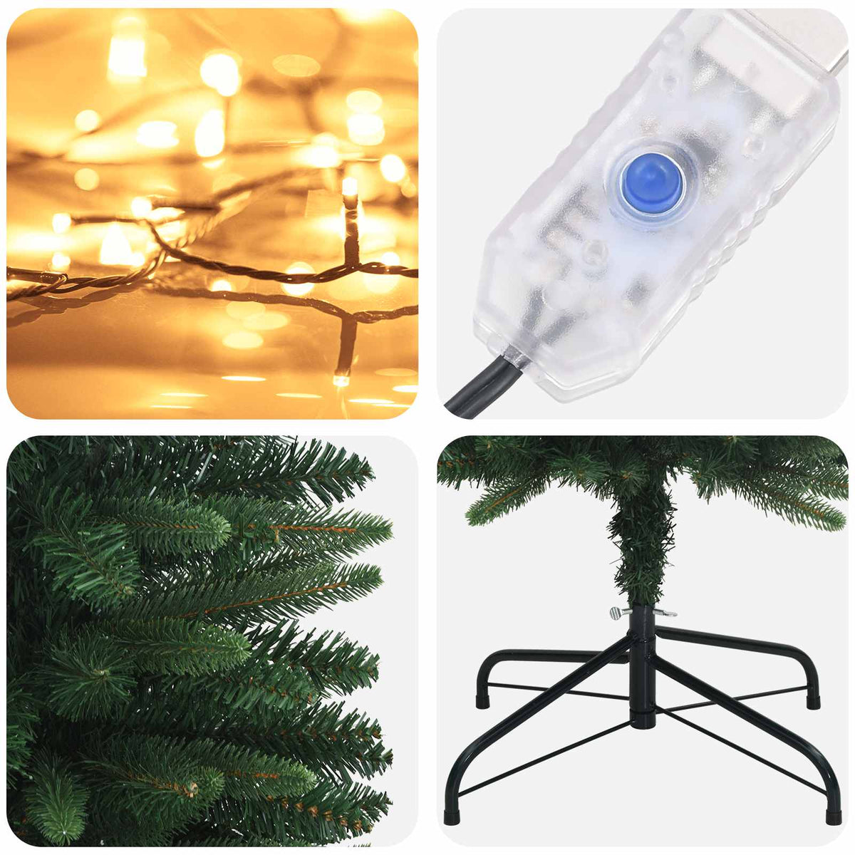 Albero di Natale Artificiale Sottile 150 cm 150 LED