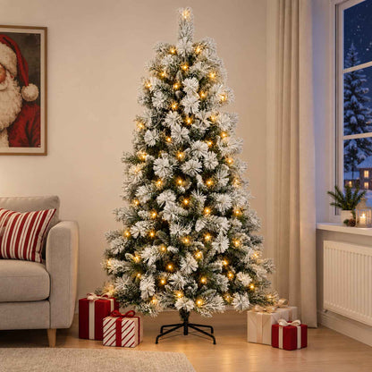 Albero di Natale Artificiale con Rami Pieghevoli 240 cm 300 LED