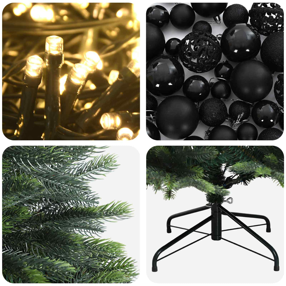 Albero di Natale Artificiale con Palline 150 cm 150 LED | homemem39