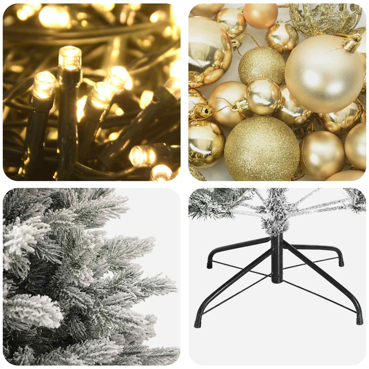 Albero di Natale artificiale con palline 150 cm 150 LED | homemem39