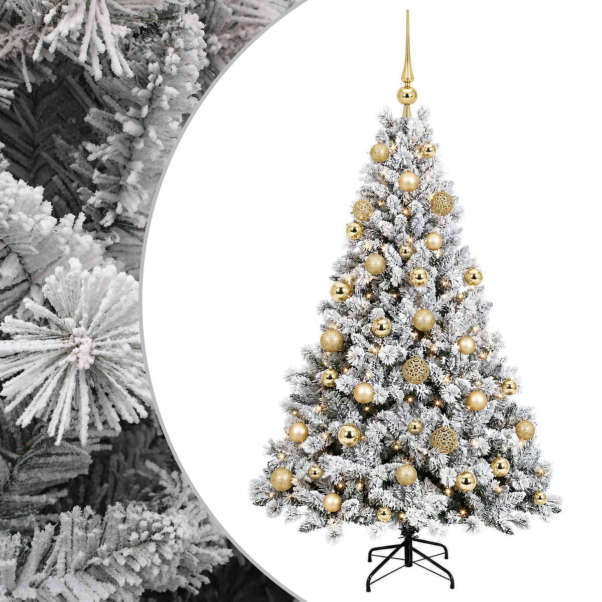Albero di Natale Artificiale con Palline 120 cm 150 LED