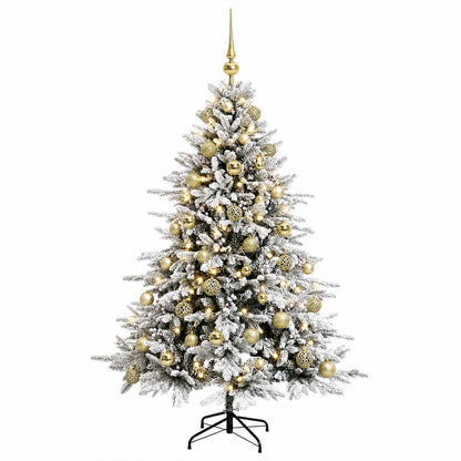 Albero di Natale artificiale con palline 120 cm 150 LED