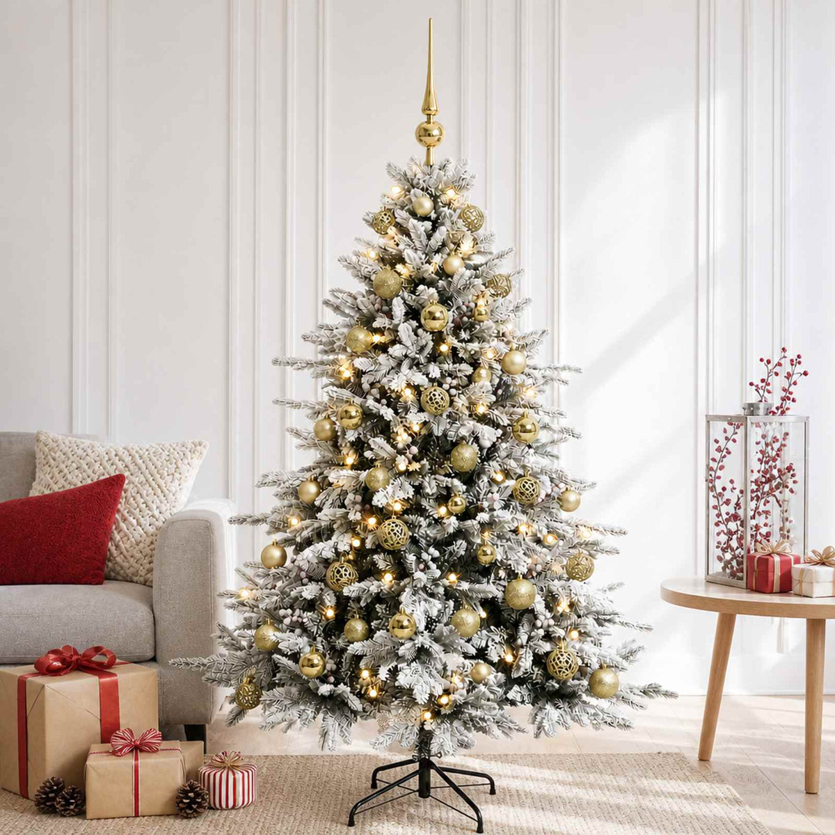 Albero di Natale artificiale con palline 150 cm 150 LED | homemem39