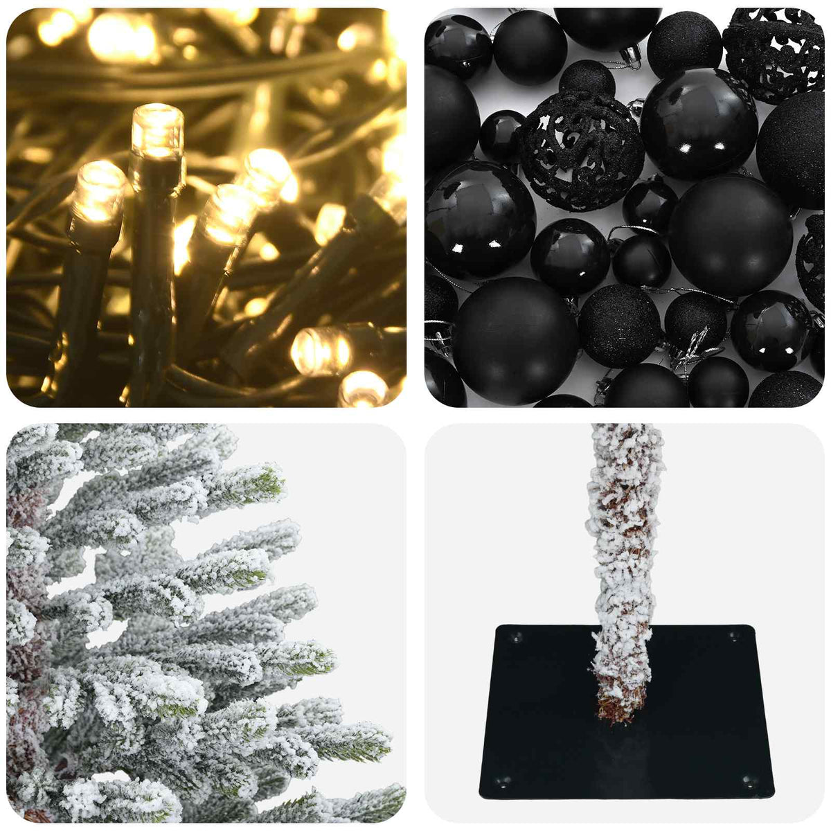 Albero di Natale artificiale con palline 120 cm 150 LED | homemem39
