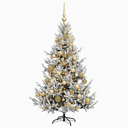 Albero di Natale artificiale con palline 120 cm 150 LED