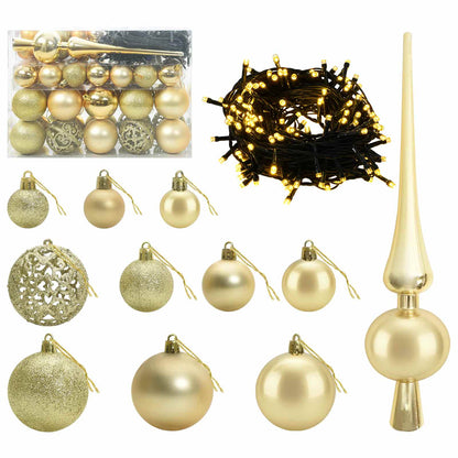 Albero di Natale artificiale con palline 120 cm 150 LED