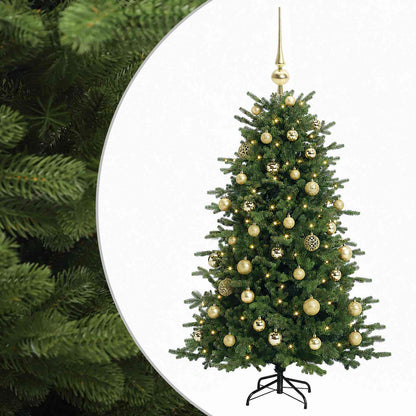 Albero di Natale artificiale con palline 120 cm 150 LED