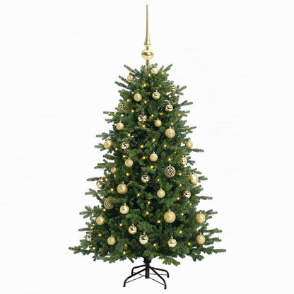 Albero di Natale artificiale con palline 120 cm 150 LED