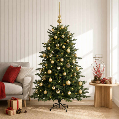 Albero di Natale artificiale con palline 120 cm 150 LED