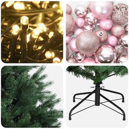 Albero di Natale artificiale con palline 150 cm 150 LED