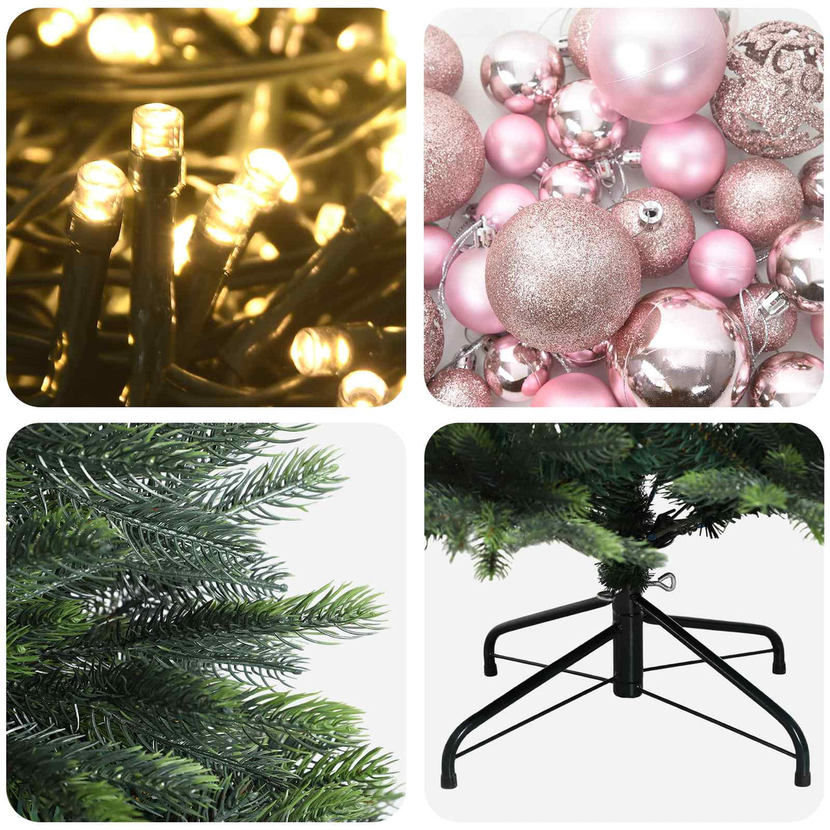 Albero di Natale Artificiale con Palline 120 cm 150 LED | homemem39
