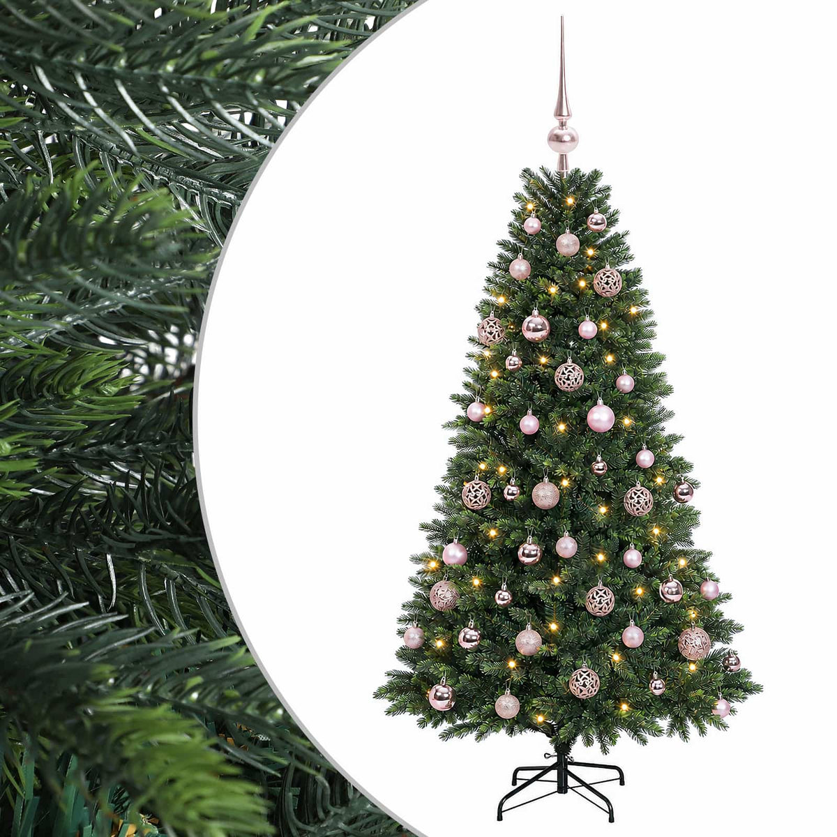 Albero di Natale Artificiale con Palline 120 cm 150 LED