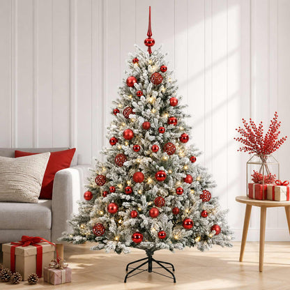 Albero di Natale artificiale con palline 120 cm 150 LED