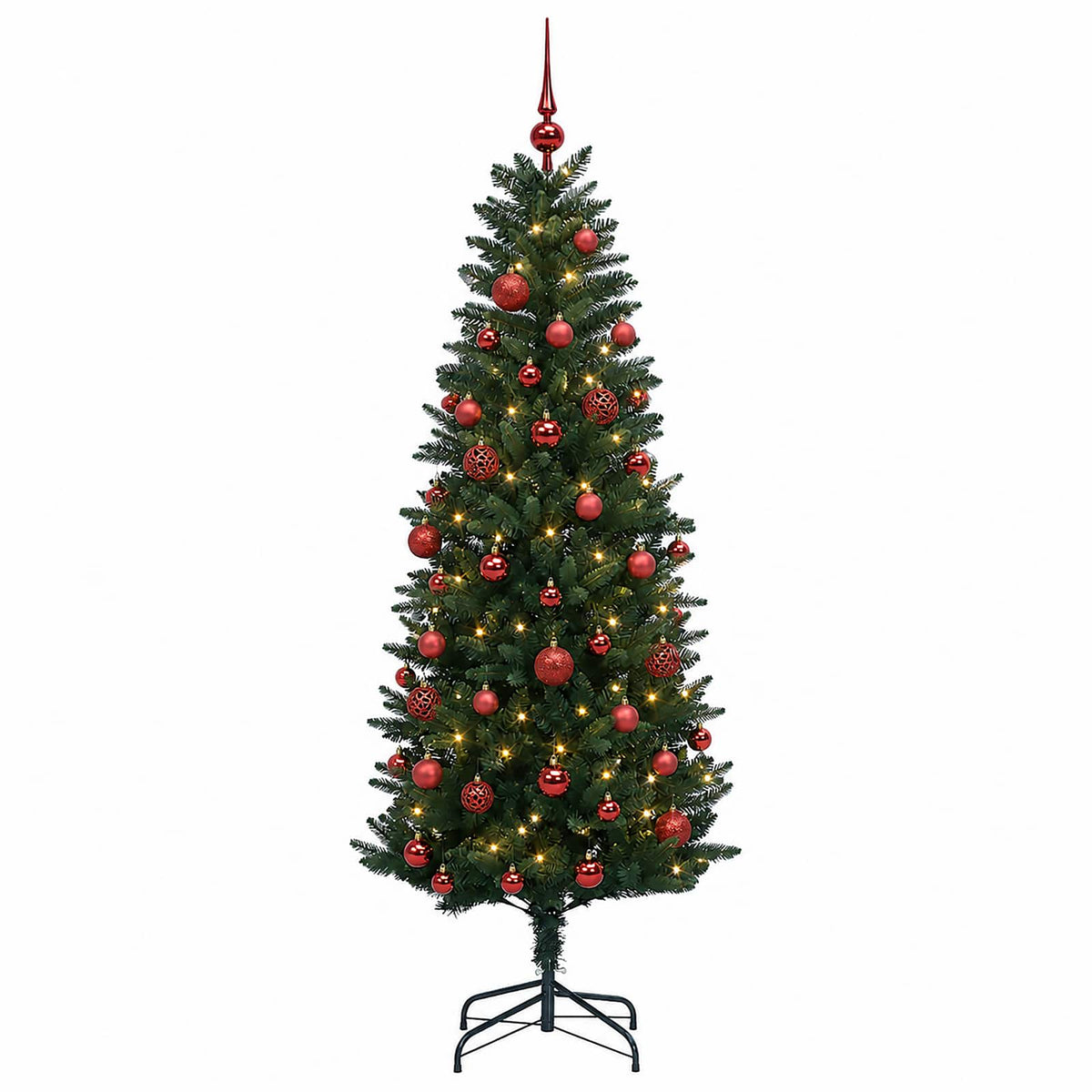 Albero di Natale Artificiale con Palline 120 cm 150 LED