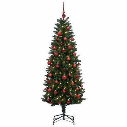 Albero di Natale Artificiale con Palline 120 cm 150 LED