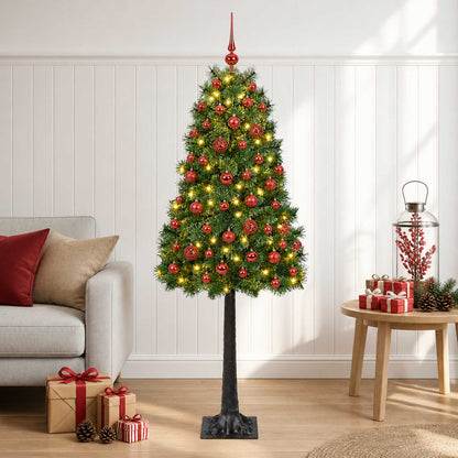 Albero di Natale artificiale con rami snodati e palline 120 cm