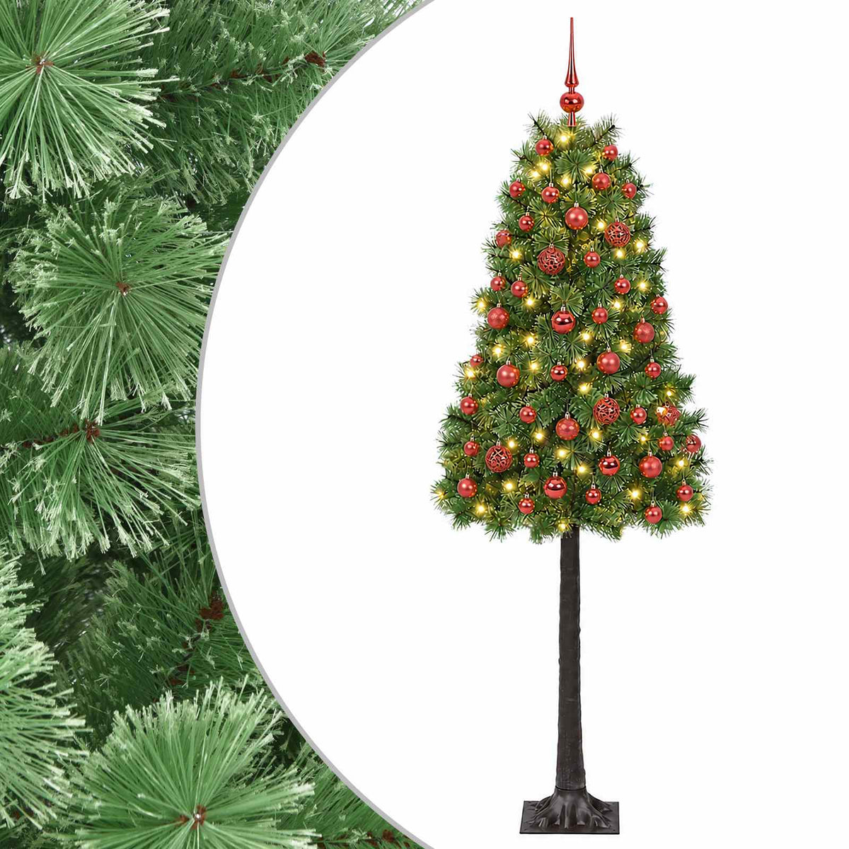 Albero di Natale artificiale con rami snodati e palline 120 cm