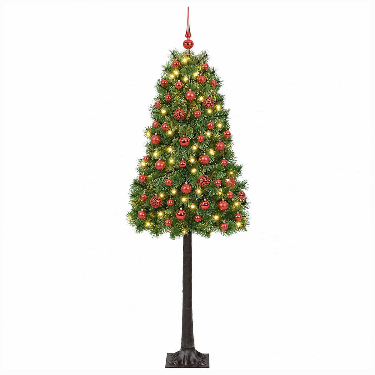 Albero di Natale artificiale con rami snodati e palline 120 cm