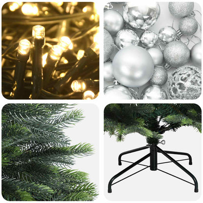 Albero di Natale Artificiale con Palline 120 cm 150 LED
