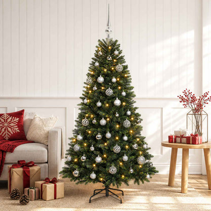Albero di Natale Artificiale con Palline 120 cm 150 LED