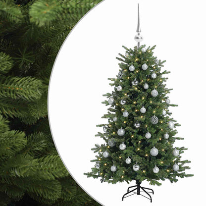 Albero di Natale artificiale con palline 120 cm 150 LED