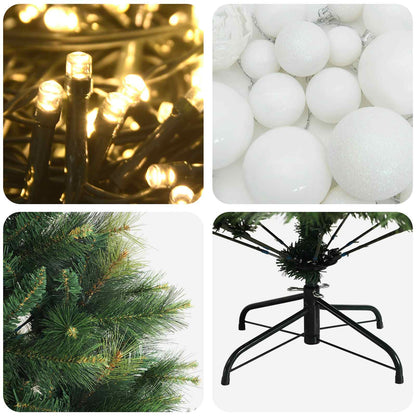 Albero di Natale artificiale con palline 120 cm 150 LED | homemem39