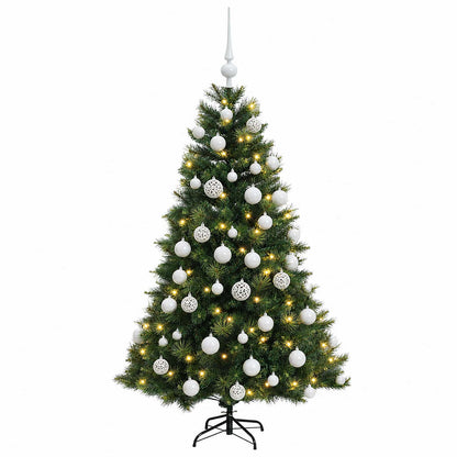 Albero di Natale artificiale con palline 120 cm 150 LED