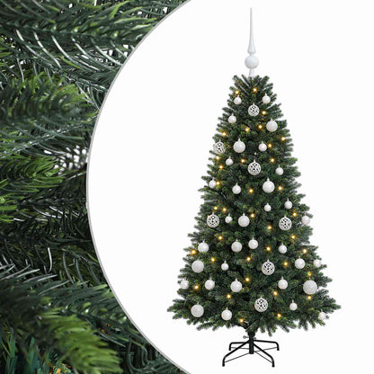 Albero di Natale Artificiale con Palline 150 cm 150 LED