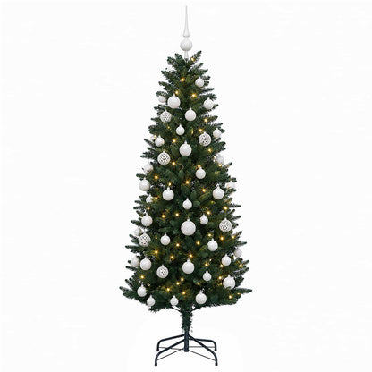 Albero di Natale Artificiale con Palline 150 cm 150 LED