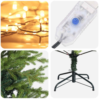 Albero di Natale Artificiale con Rami Pieghevoli 210 cm 300 LED