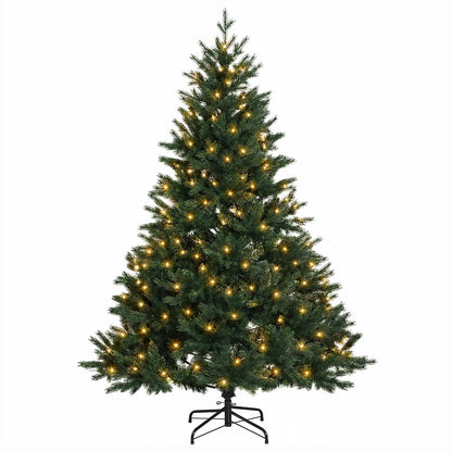 Albero di Natale Artificiale con Rami Pieghevoli 180 cm 300 LED